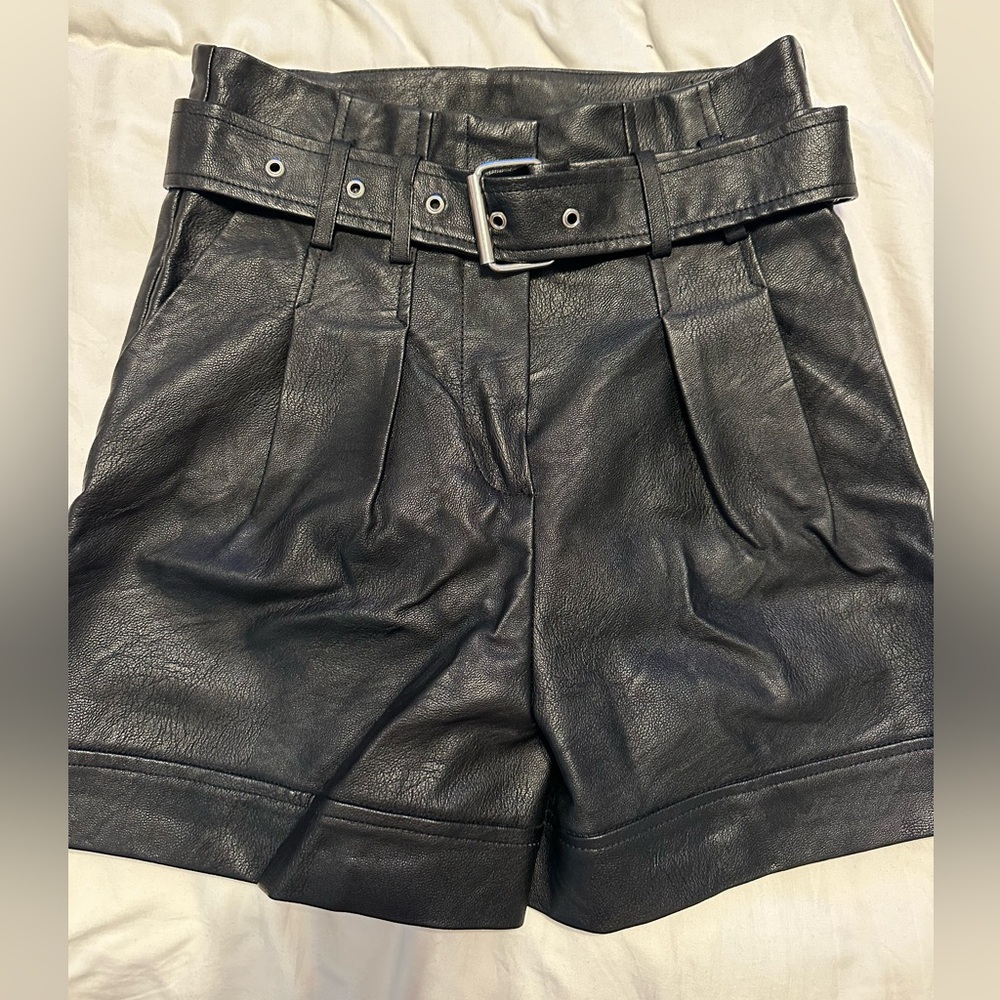 Topshop Faux Leather Shorts